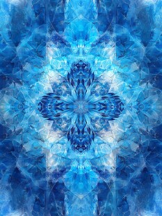 梦幻蓝色对称抽象花纹图案