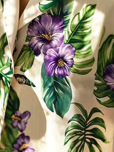 花卉绿叶印花时尚衬衫