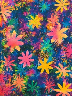 缤纷多彩花卉抽象图案