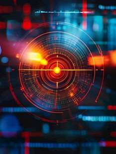 科技感雷达扫描画面