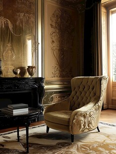奢华复古风客厅优雅座椅