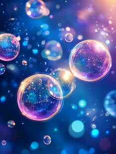 梦幻炫彩泡泡背景图