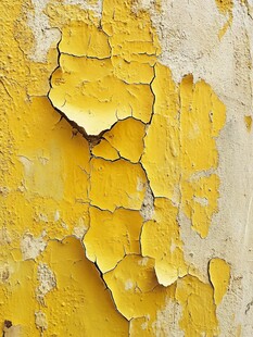 剥落的黄色墙面纹理