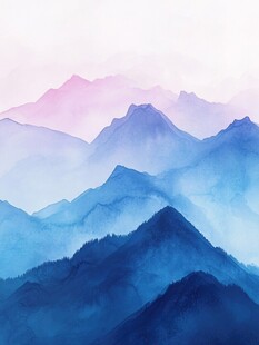 梦幻水墨群山风景图