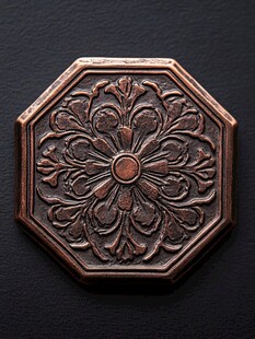 复古八角雕花金属装饰件