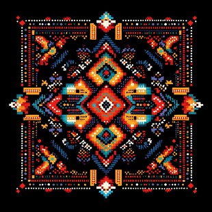 民族风几何图案精美刺绣