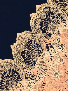 金色曼陀罗花纹装饰图案