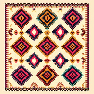 民族风几何图案精美地毯