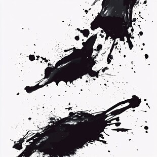 黑色墨渍抽象艺术图案