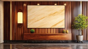 木质玄关处的艺术装饰景观