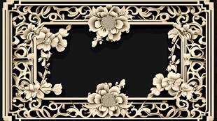 复古雕花边框装饰图案