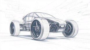 未来概念汽车设计草图