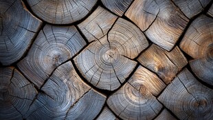 原木切片拼接的独特纹理