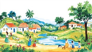 乡村田园生活美好场景