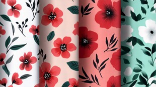 多彩花卉图案背景素材