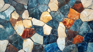 多彩碎拼石地面纹理