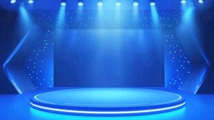 蓝色梦幻舞台灯光场景