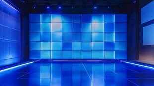 蓝色科技风演播厅场景