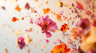 梦幻飞舞的缤纷花卉