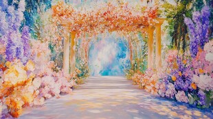 梦幻花卉拱门浪漫通道