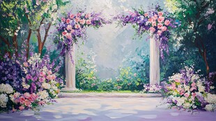 梦幻花园花卉拱门场景