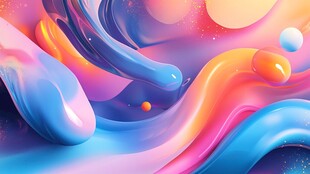 梦幻流体色彩抽象艺术画面