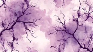 梦幻紫调枯树水彩背景图
