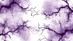 紫色水墨风枯树枝背景图