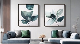 简约客厅绿植挂画装饰风
