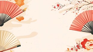 古风折扇花卉背景图