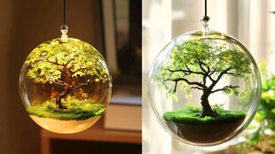玻璃球中的微型绿意世界