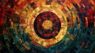 绚丽多彩的环形马赛克图案