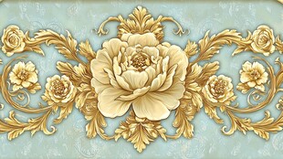 欧式雕花花卉装饰图案
