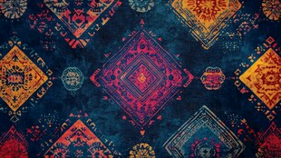 民族风几何图案织物纹理