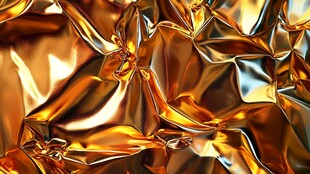 金色褶皱金属质感纹理图