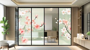 中式桃花移门 雅致家居景