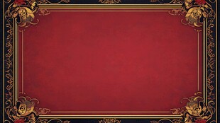 复古红底金边华丽装饰边框