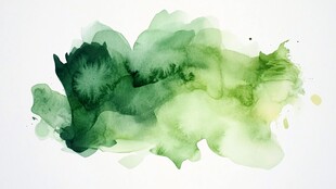绿色水彩抽象墨渍图案