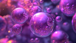 梦幻紫色气泡微观世界