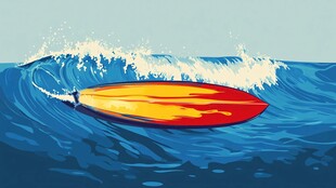 海上冲浪板 色彩绚丽动感