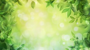 清新绿叶梦幻背景图