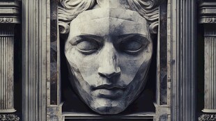 古典雕塑人脸艺术特写