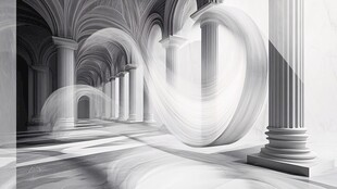 梦幻古典建筑中的光影漩涡