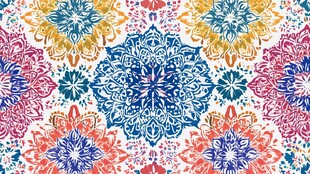 多彩曼陀罗花纹图案设计