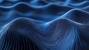 蓝色动感线条波浪背景图