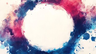 水彩圆形背景艺术画布