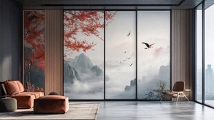 中式雅致客厅 诗意山水窗景