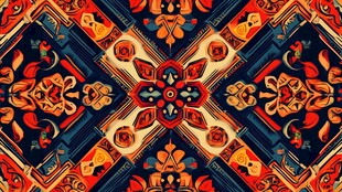 复古民族风几何图案纹饰