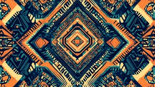 几何图案构成的绚丽装饰画