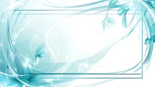 淡蓝梦幻花卉边框背景图